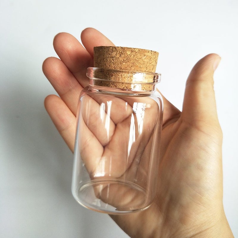 Luo House 3pcs 80ml Small Glass Bottles Vials Jars Glass with Cork Stopper Storage Bottle 80ml 47x70mm(1.85x2.75inch) - Image 2